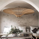 Moderner Rattan-Kronleuchter im nordischen Stil Schirmdesign