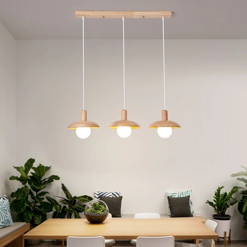 Kronleuchter LED nordischer Stil frische Holzkunst - vue 5 sur 10