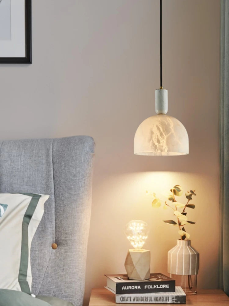 suspension en marbre et cuivre design minimaliste pour intérieur moderne - vue 4 sur 13