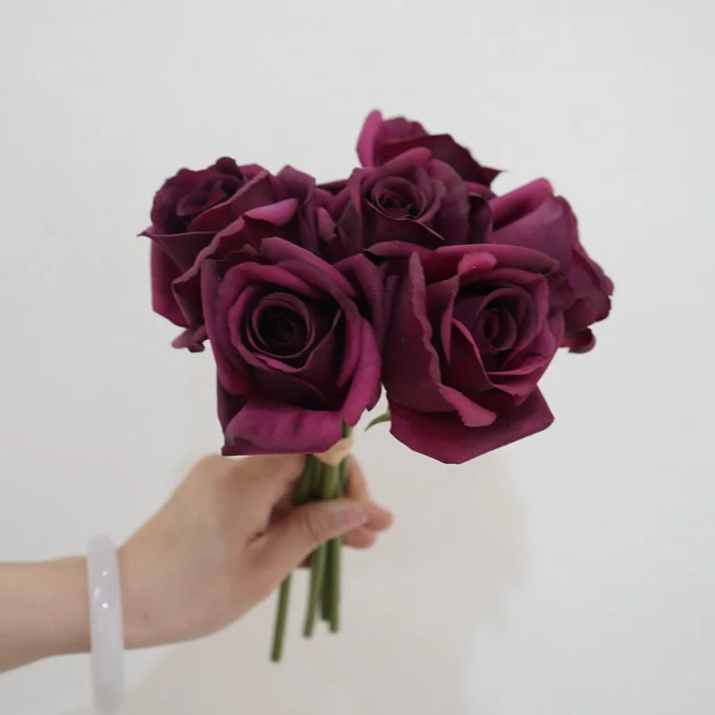 bouquets de roses artificielles réalistes pour décorations variées