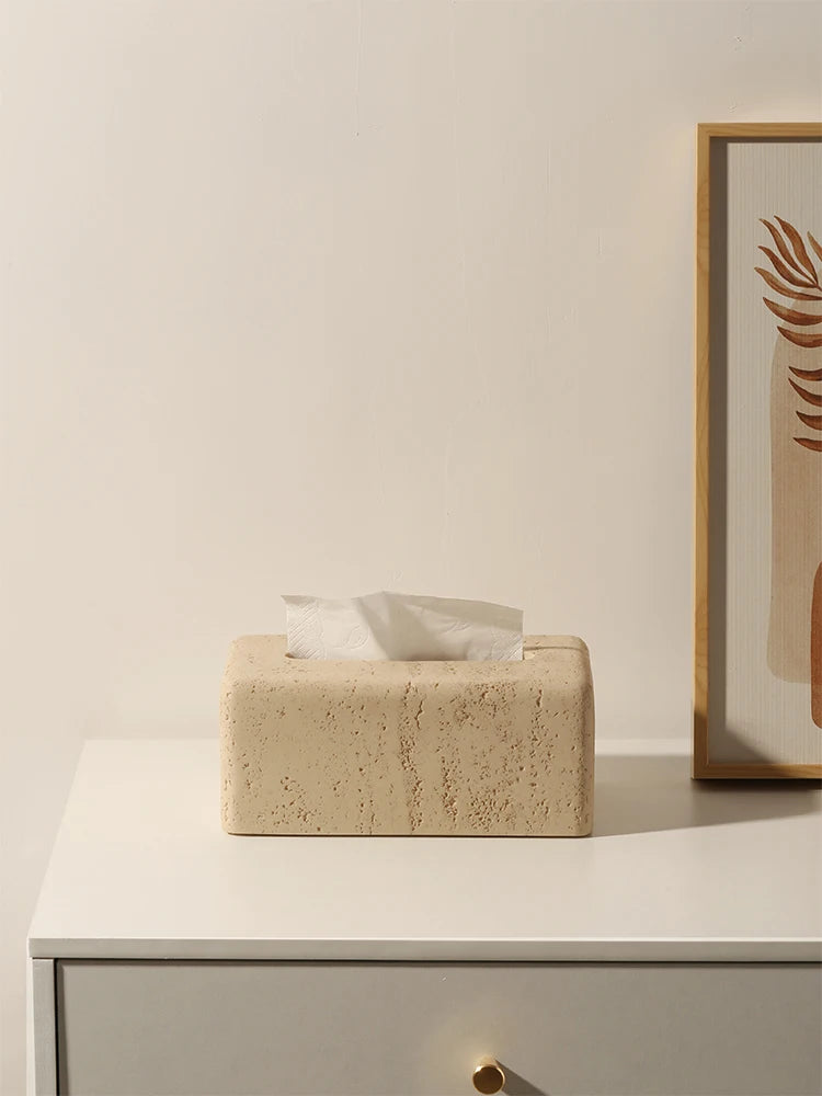 boîte à mouchoirs en marbre moderne design élégant et léger - vue 5 sur 6