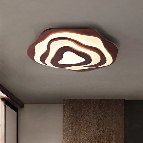 LED-Deckenleuchte aus nordischem Holz mit Fernbedienung modern dekorativ - vue 4 sur 12