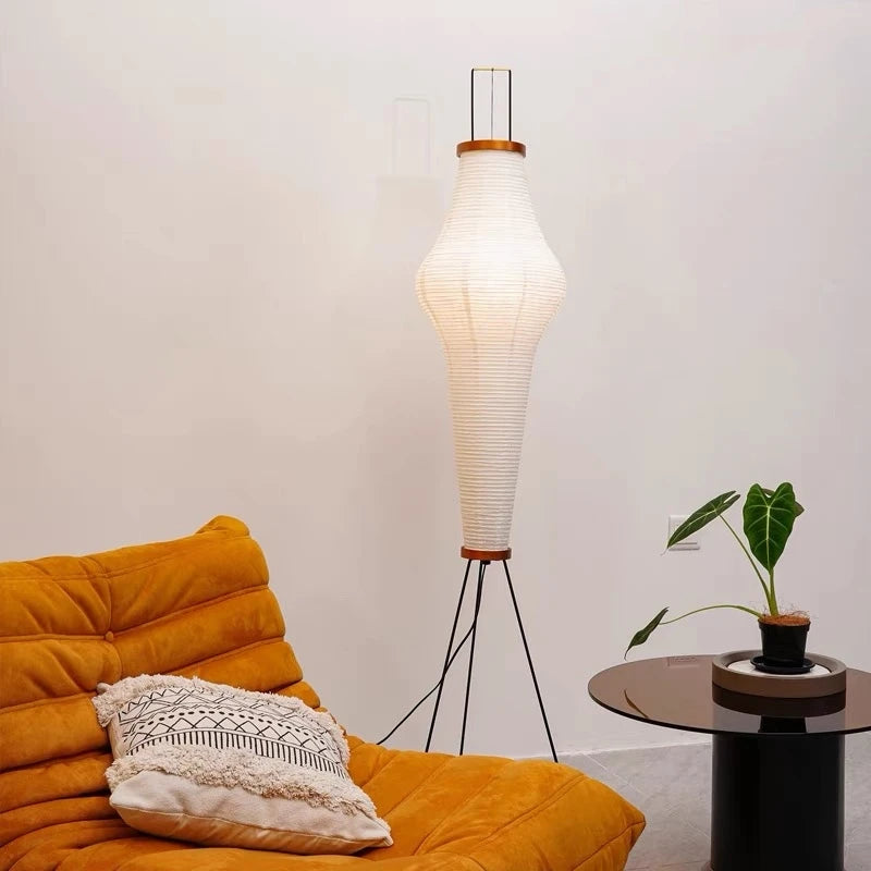 Japanischer Design-Stehleuchte aus Reispapier für modernes Interieur - vue 5 sur 7