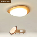 LED-Deckenleuchte aus nordischem Holz mit Acryl und Walnusskiesel