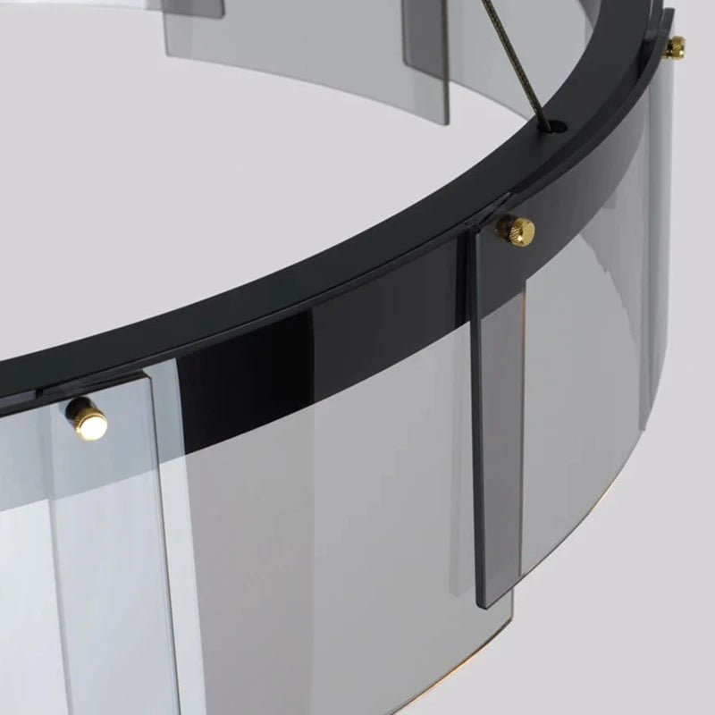 lustre design led en verre stratos pour intérieur - vue 6 sur 7