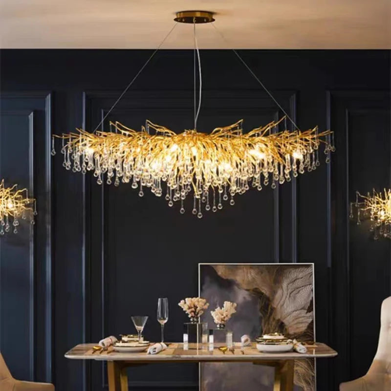 lustre en cristal pour éclairage créatif et décoration élégante - vue 7 sur 8