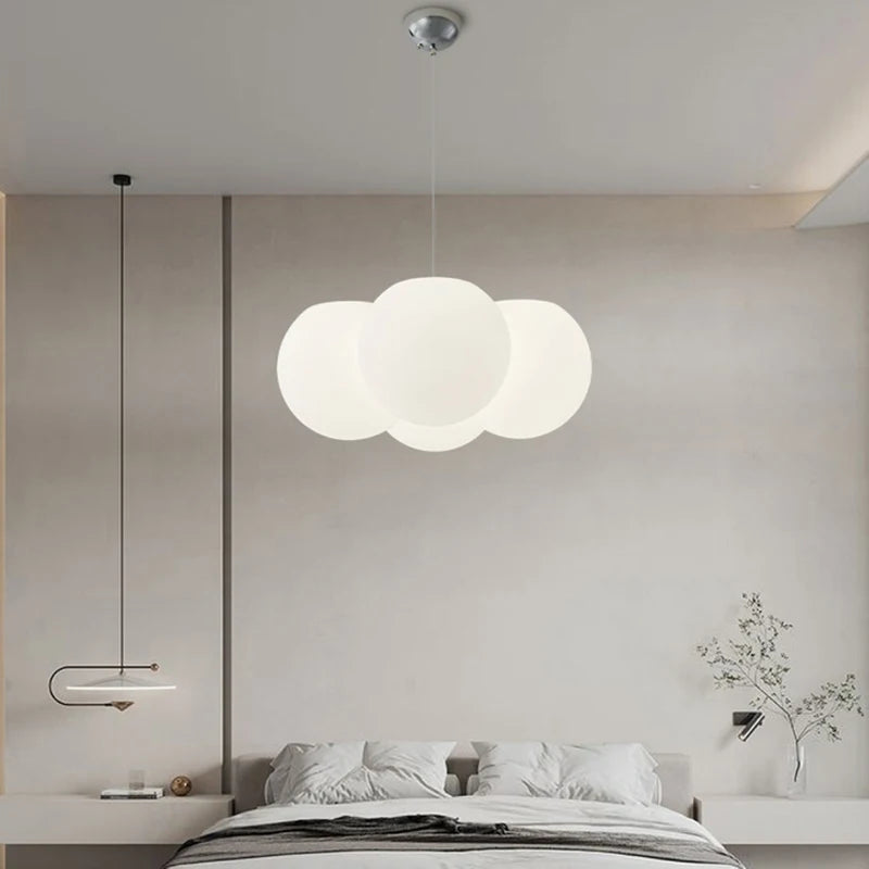 lustre nordique led nuage suspension 4/8 têtes bulles luminaires - vue 5 sur 9