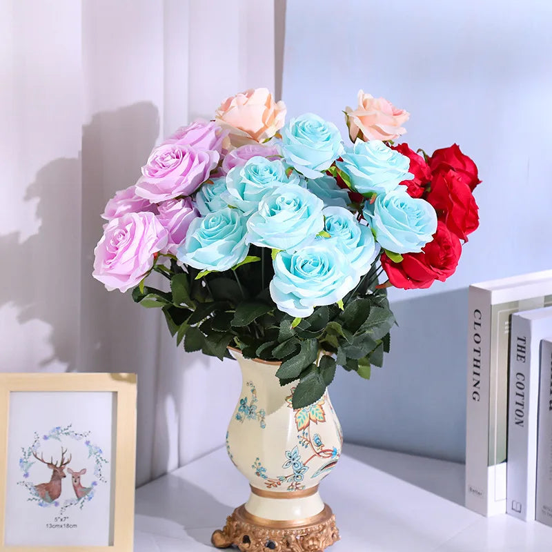 bouquet de roses artificielles pour mariage et décoration intérieure - vue 3 sur 27