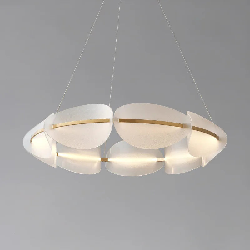 lustre nordique led en acrylique avec design de pétale - vue 7 sur 9