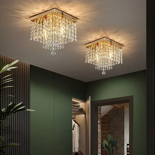 LED-Deckenleuchte aus Holz im modernen Boho-Stil mit elegantem Kristall - vue 3 sur 20