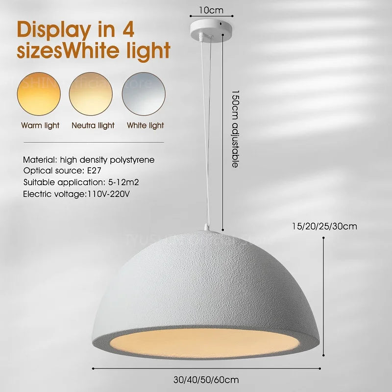 lustre nordique wabi sabi pour décoration intérieure et éclairage suspendu - vue 3 sur 11