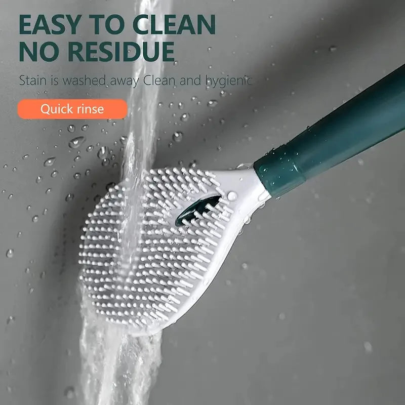 ensemble brosse de toilette avec support mural et manche long - vue 4 sur 8