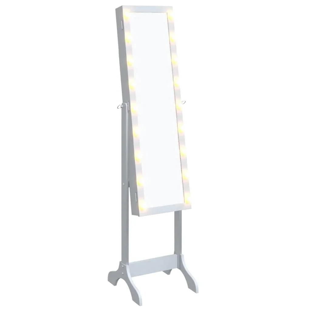 White floor mirror with white LED 34x37x146 cm, home decoration wall Deco living room decoration