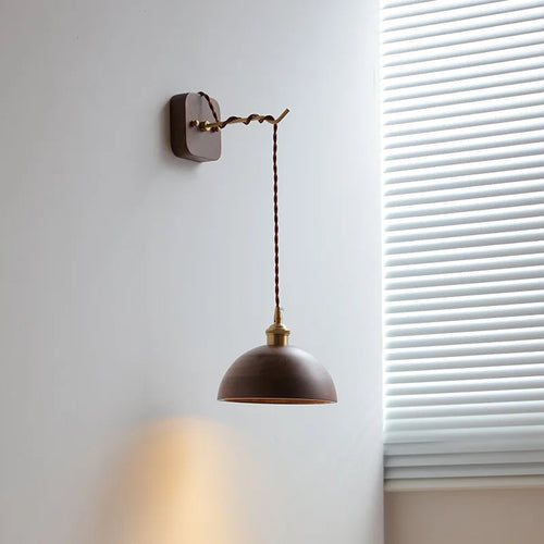 Moderne LED-Wandleuchte aus nordischem Nussbaumholz Wabi-Sabi - vue 5 sur 21