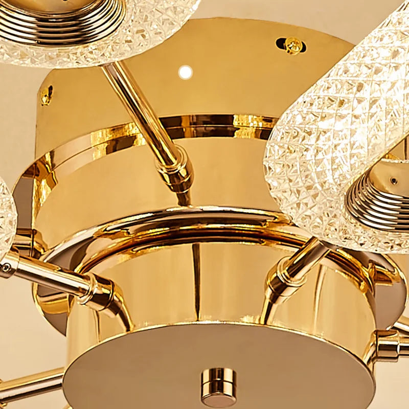 SANDYHA Post-moderne LED Lustre En Cristal Fleur Plafond Salon Salle À Manger Villa Étude Balcon Couloir Décoration De La Maison Lampes