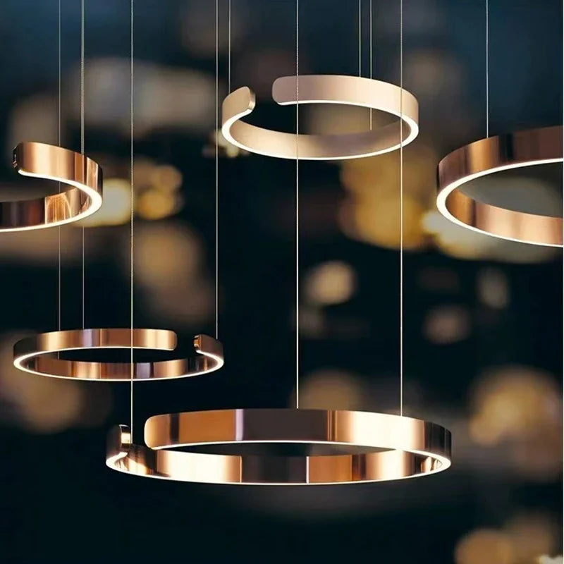 lustre à anneau en c design allemand avec couleurs changeantes - vue 4 sur 24