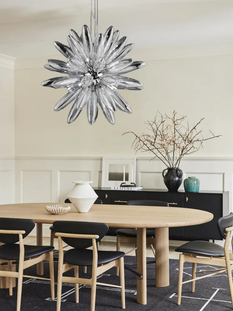 lustre en verre à grand globe avec quincaillerie élégante - vue 7 sur 12