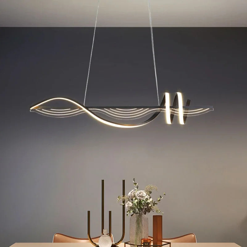 lustre linéaire moderne pour décoration intérieure et ambiance lumineuse - vue 4 sur 8