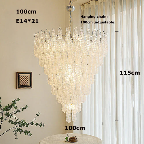 Pendelleuchte aus farbigem Glas mit dekorativem Blatt für ein stilvolles Interieur - vue 10 sur 12