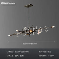 lustre postmoderne de luxe nordique led géométrique en acier inoxydable