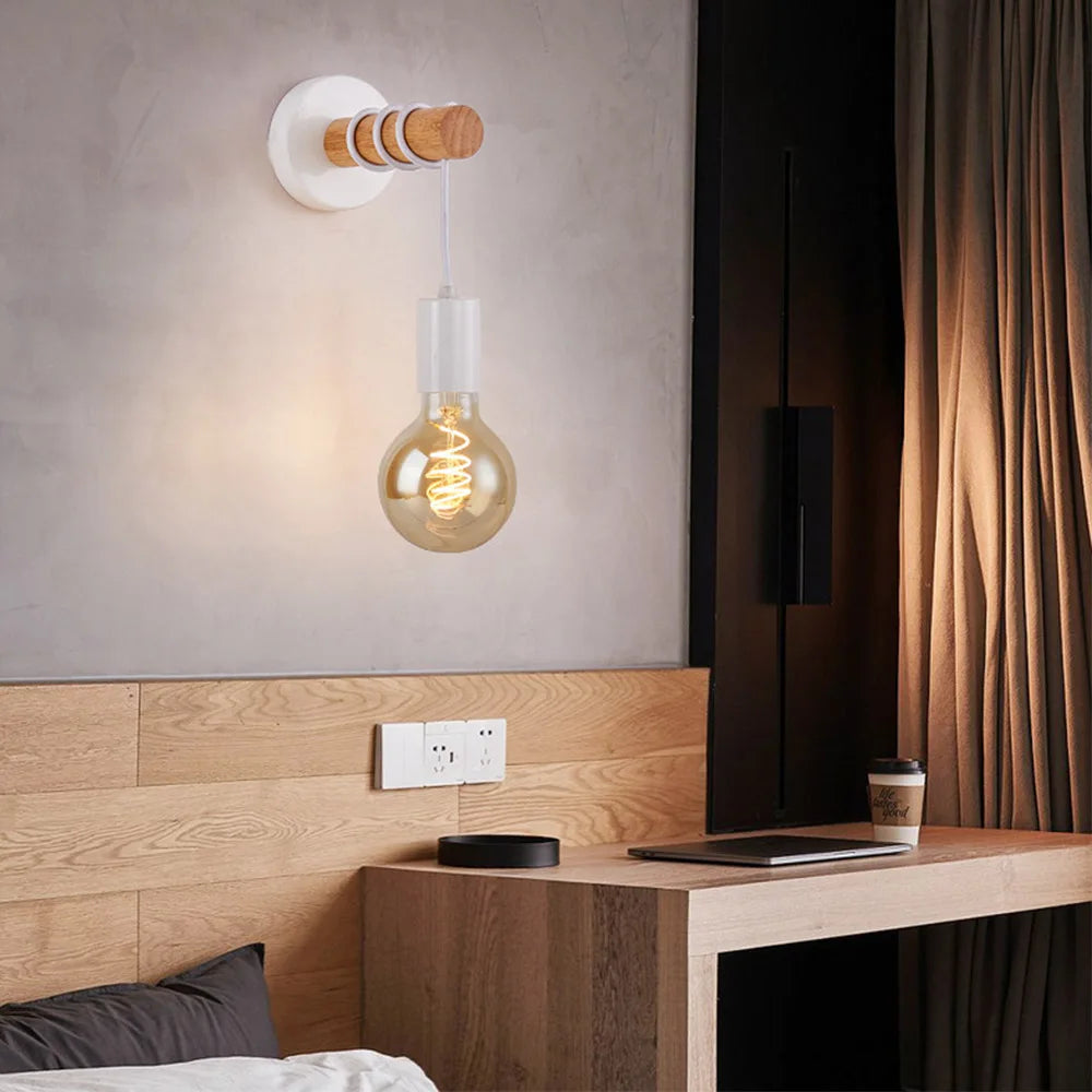applique murale moderne en bois pour éclairage intérieur et extérieur - vue 6 sur 8