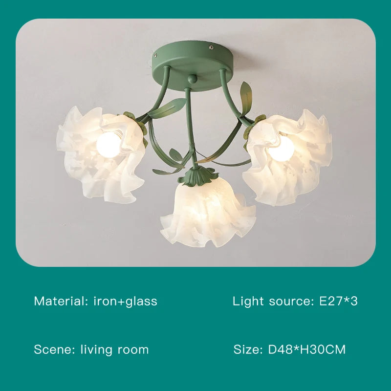 lustre nordique créatif à fleurs pour décoration intérieure - vue 11 sur 24
