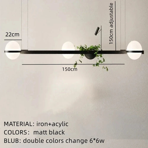 Moderner DIY-LED-Kronleuchter mit Blumentopf für himmlischen Garten - vue 12 sur 18