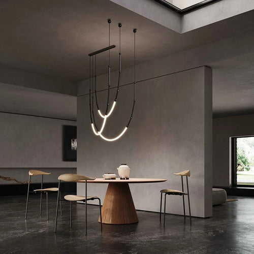 Moderner minimalistisch designter Kronleuchter für Bar oder Restaurant - vue 4 sur 14
