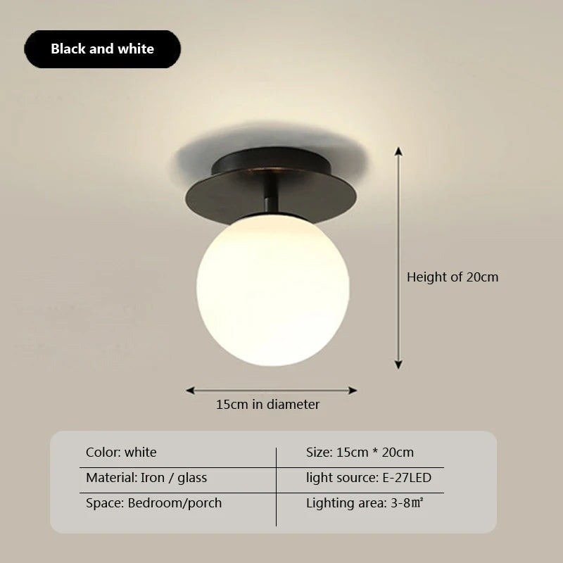 Plafonnier LED boule en verre moderne - vue 5 sur 14