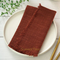 Serviette de table gaze coton lot 12 rustique