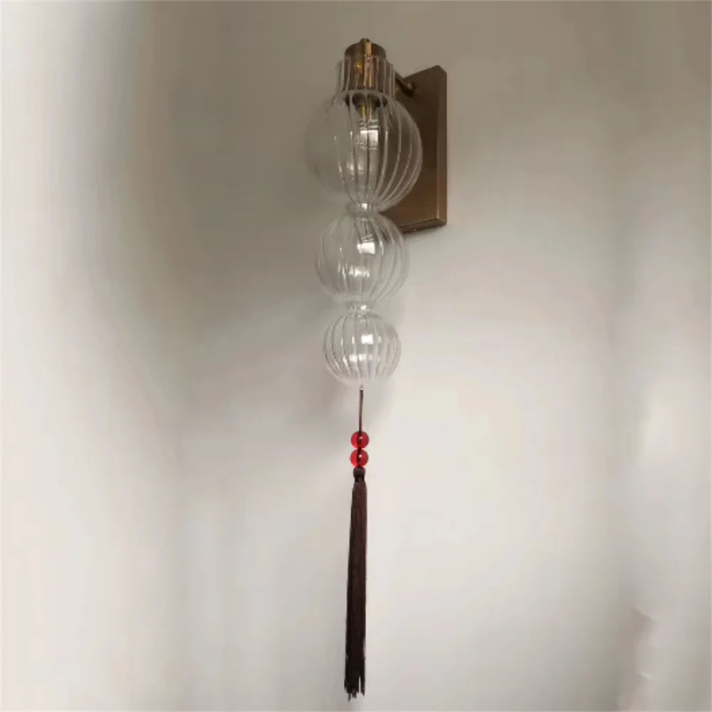 suspension en verre teinté style chinois pour décoration intérieure - vue 10 sur 15