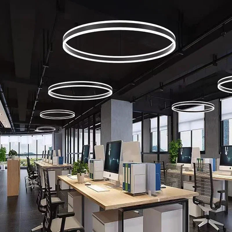 lustre led moderne luminescence haut bas lampes suspendues décor luminaire - vue 6 sur 10
