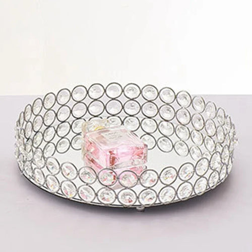 plateau rond en verre pour rangement et décoration