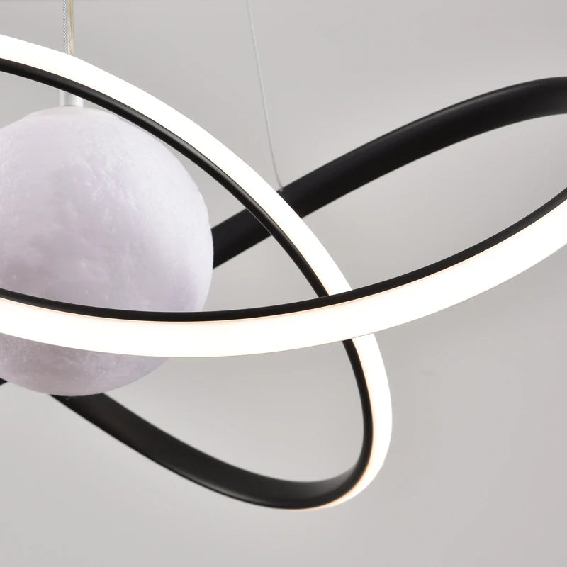 lampes suspendues nordiques style loft avec ampoules lune led - vue 7 sur 12
