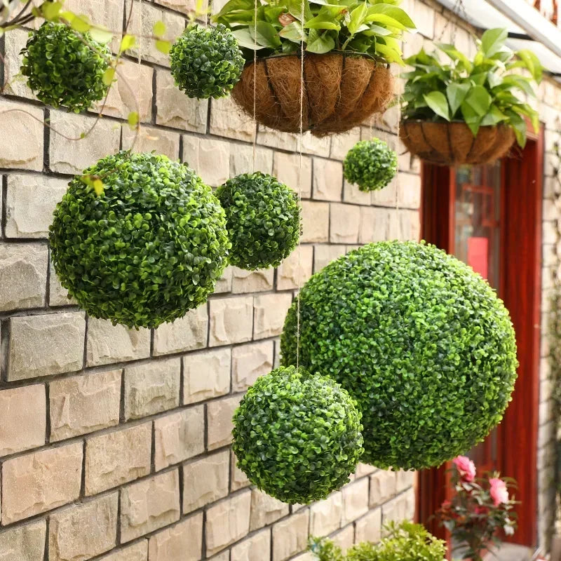 boule décorative en buis artificiel pour jardin mariage et balcon - vue 3 sur 7