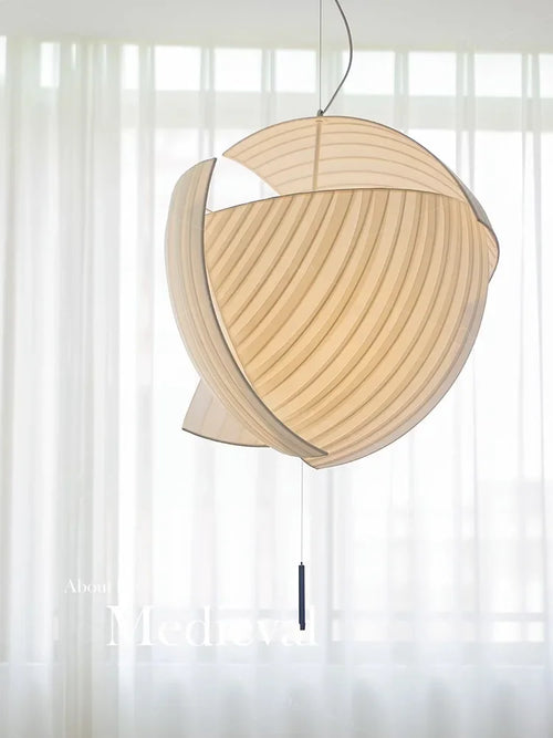 Moderner LED-Kronleuchter Wabi Sabi aus Stoff – Dekorative Beleuchtung - vue 2 sur 12
