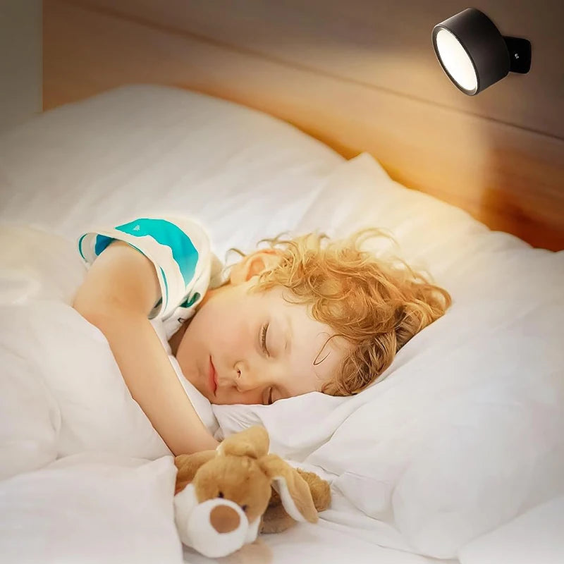 applique murale led rechargeable avec télécommande tactile rotative à 360° - vue 5 sur 7