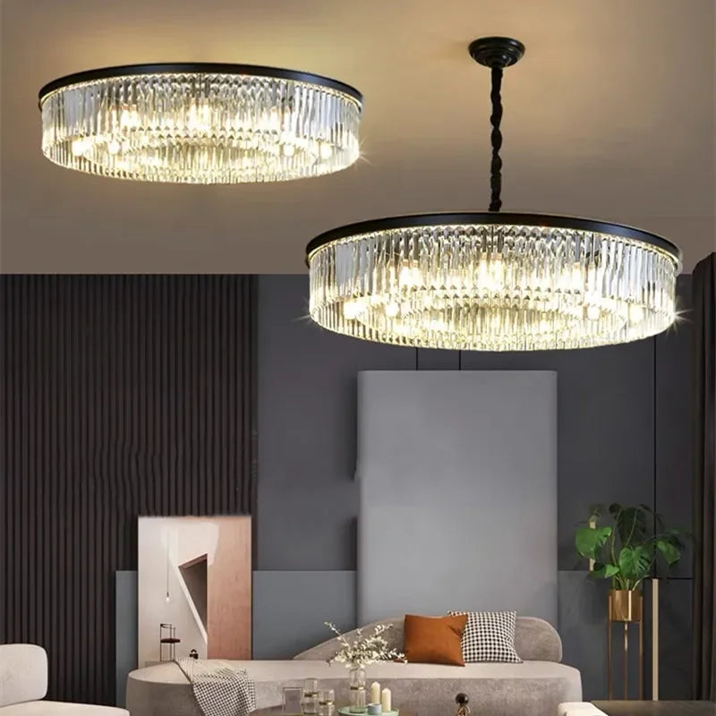 lustre moderne en cristal style nordique vintage pour intérieur élégant