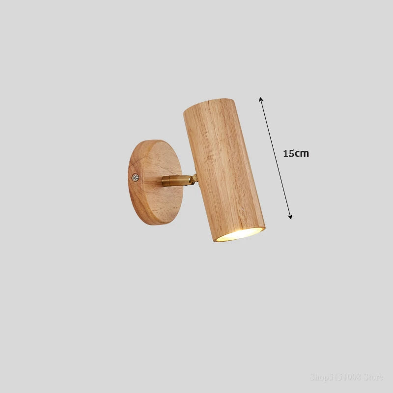 applique murale en bois style nordique led rotatif
