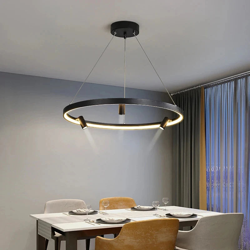 LED-Pendelleuchte in Kreisform im modernen nordischen Stil - vue 5 sur 9
