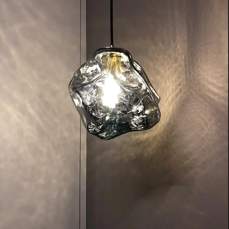 lustre nordique en verre lave glace forme créative rétro - vue 7 sur 9