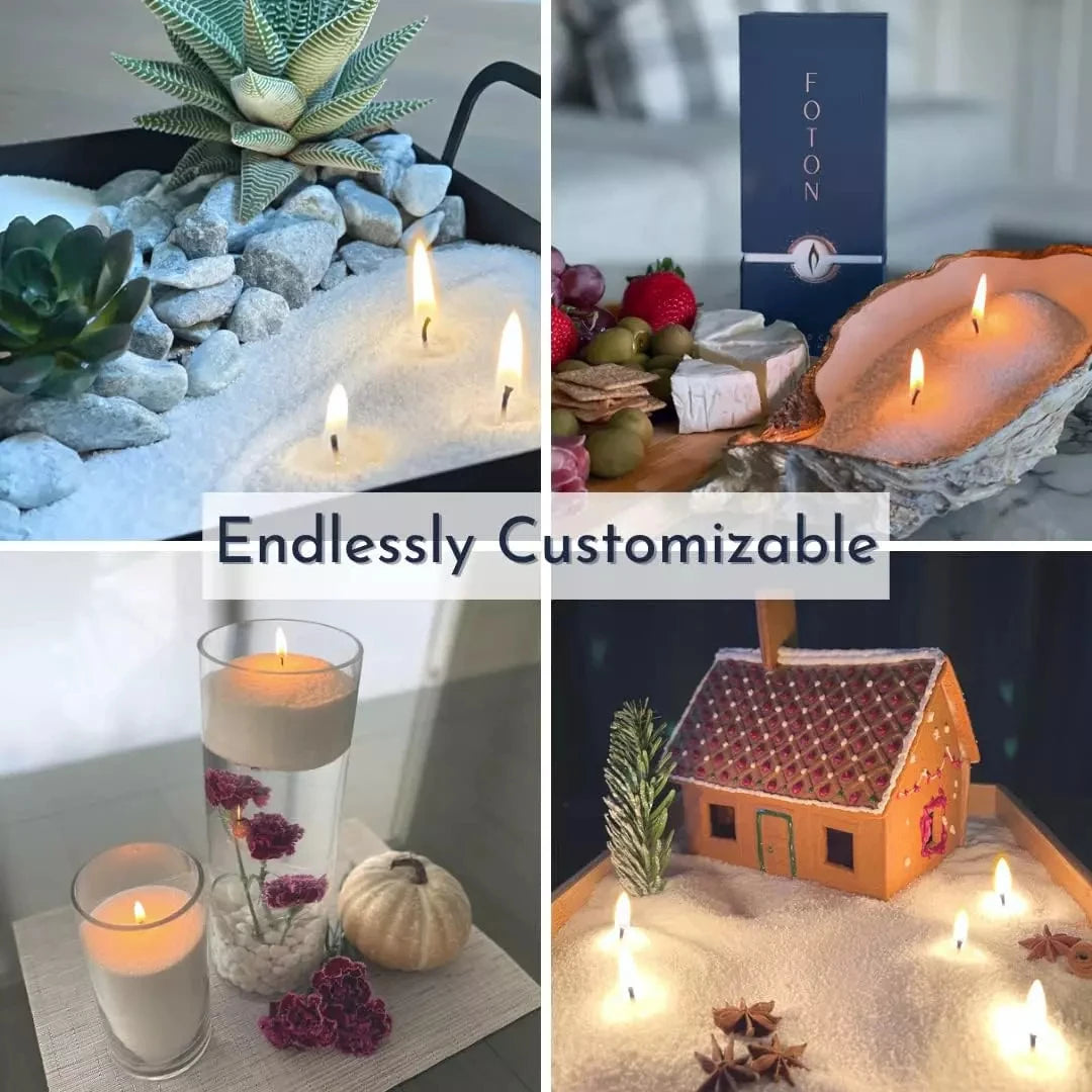 350Gwhite Snow Pearled-Candles with Wicks - Diy Candle Sand, Refillable Candl  DIY Send wick - vue 4 sur 6
