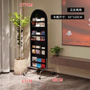 Adjustable solid wood full body mirror, magazine bookshelf mirror, floor standing retro with wheel fitting mirror