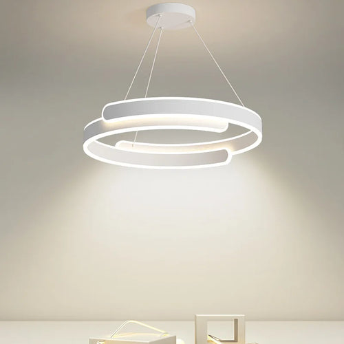Moderner LED-Kronleuchter in Schwarz-Weiß für Wohnzimmer, Esszimmer und Küche
