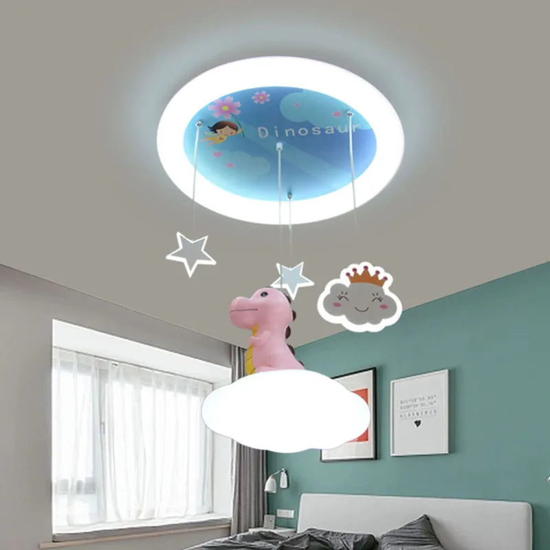 Lustre créatives pour chambre d'enfants rose vert dinosaure fille garçon enfants suspendus - vue 4 sur 9