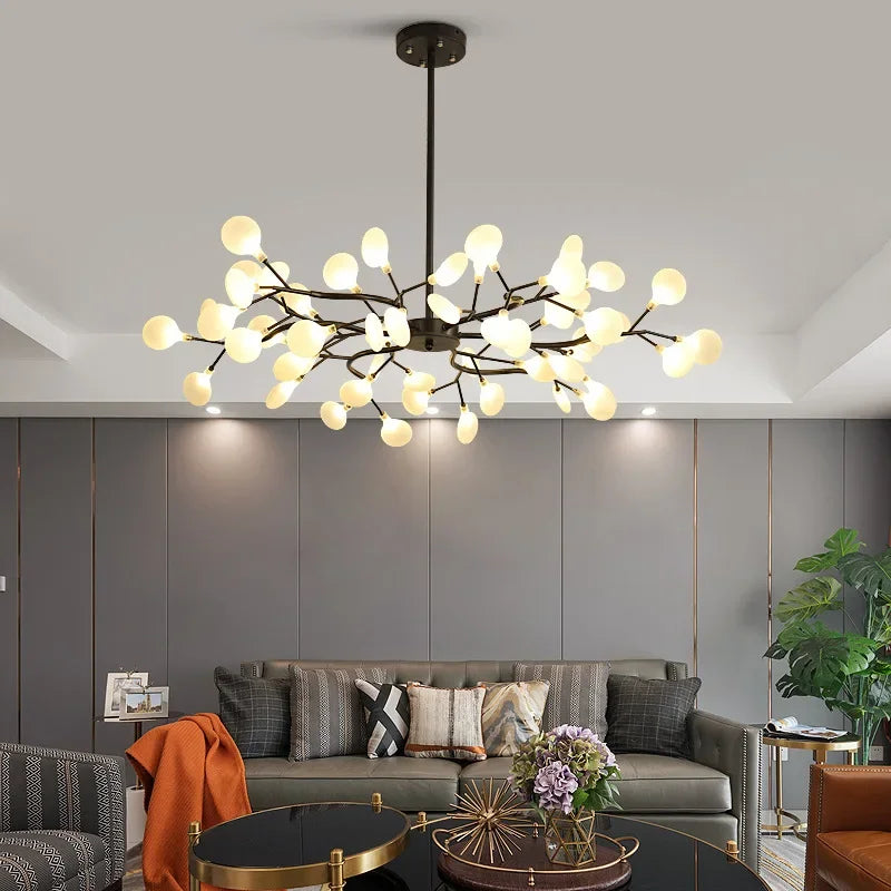 2024 Modern Pendant lights Gold Black tree branch Chandeliers room decor Bedroom Dining Living Room Luster Lamp Home Decoration - vue 3 sur 9