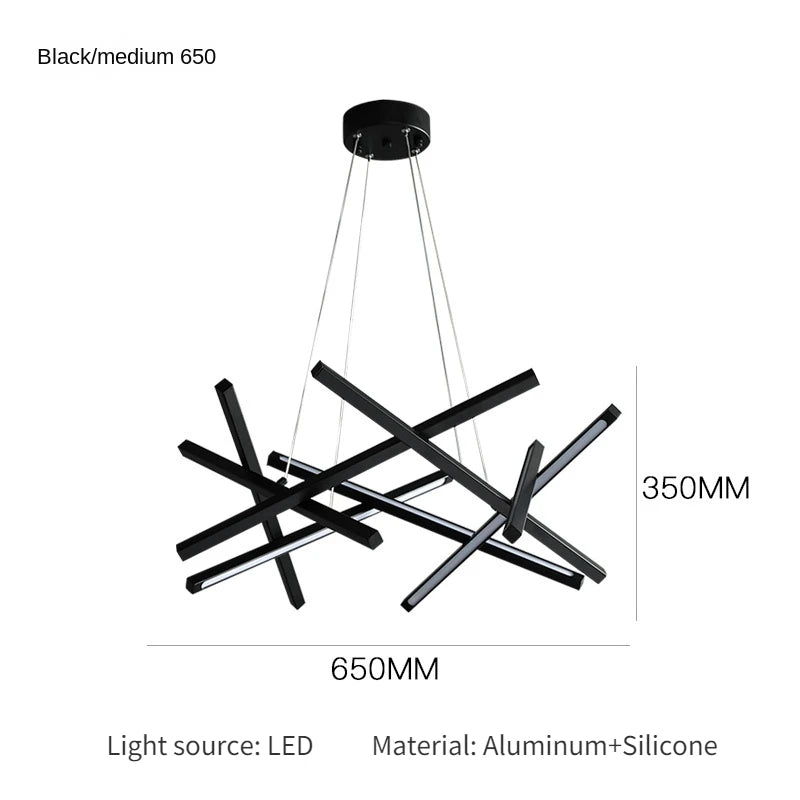 lustre minimaliste design lumière géométrique créatif et luxueux - vue 12 sur 12