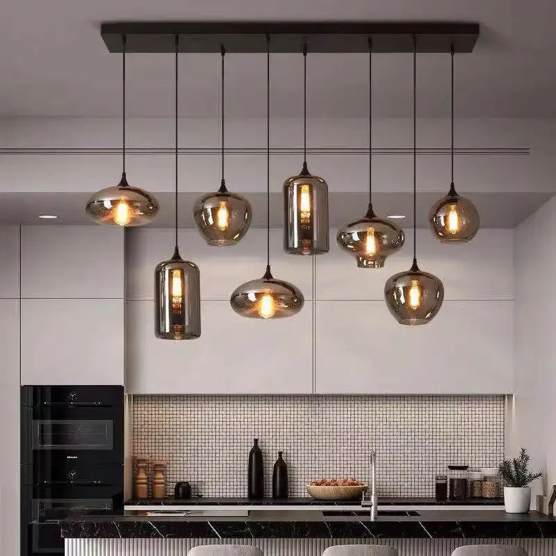 suspension à led en verre design pour décoration intérieure moderne - vue 4 sur 15