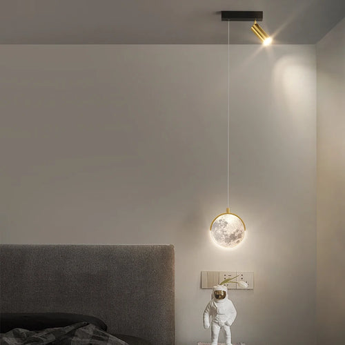 Moderner nordischer LED-Kronleuchter Mond minimalistisch für stilvolle Wohnräume - vue 6 sur 13