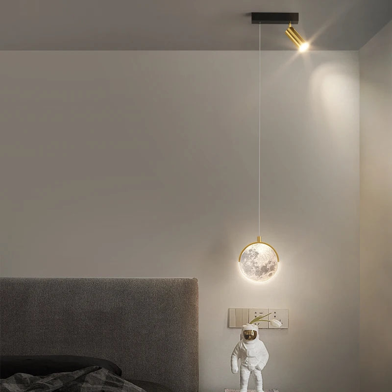 Moderner nordischer LED-Kronleuchter Mond minimalistisch für stilvolle Wohnräume - vue 5 sur 13